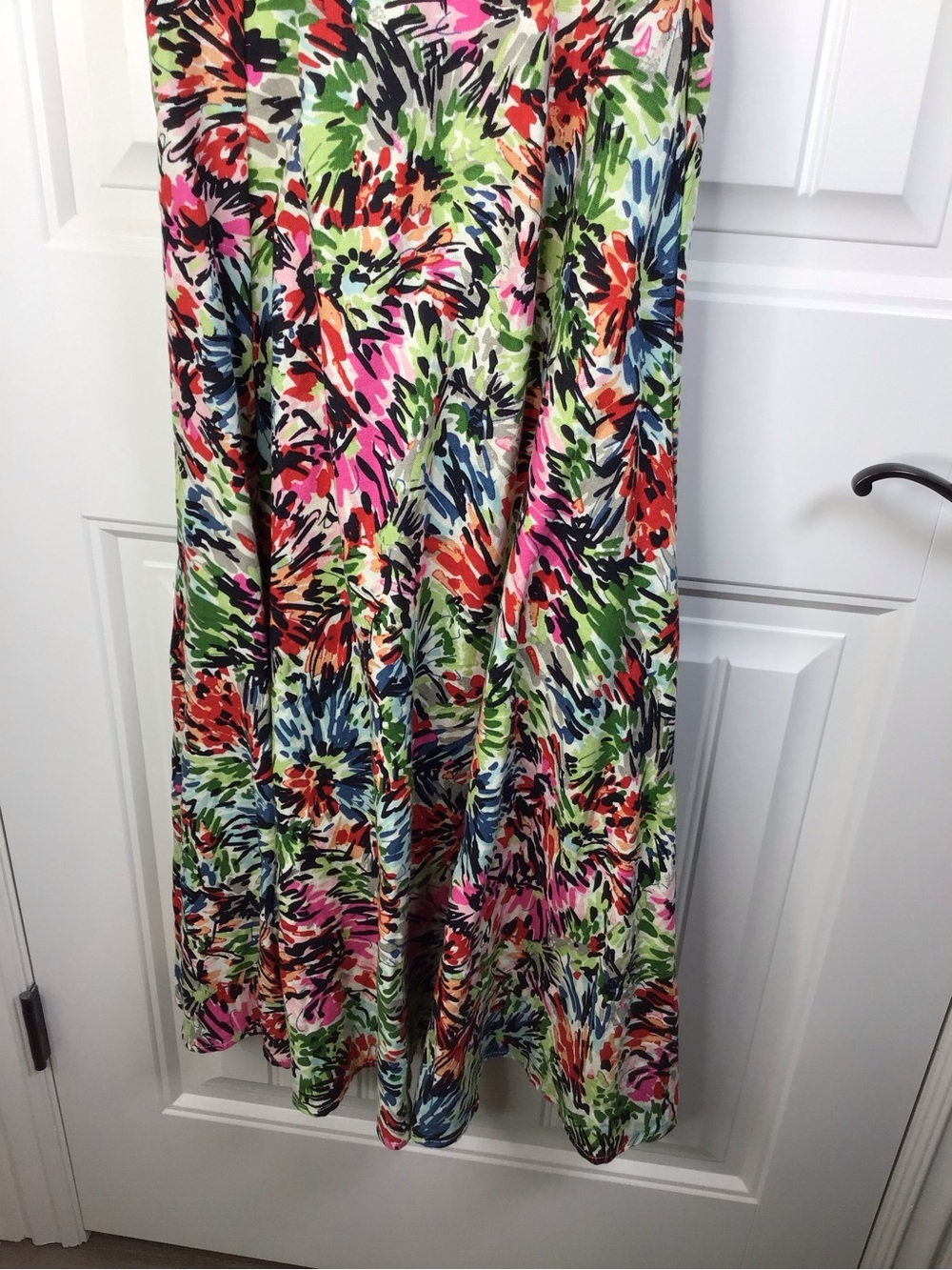 Vintage JG Hook Faux Wrap 100% Linen Floral Print Dress Size 10P. - Picture 4 of 6